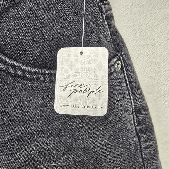 Free People We The Free Pacifica Slim Straight Leg Jeans Sz 32 Black (32x27) NWT - Picture 4 of 16